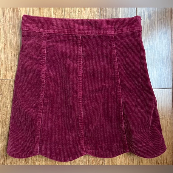 Alter’d State corduroy Denim Zebra Maroon Scalloped Skirt Size XS Bundle - Picture 3 of 11